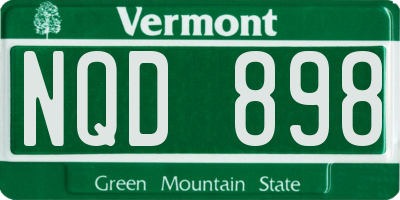 VT license plate NQD898