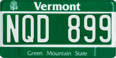 VT license plate NQD899