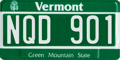 VT license plate NQD901