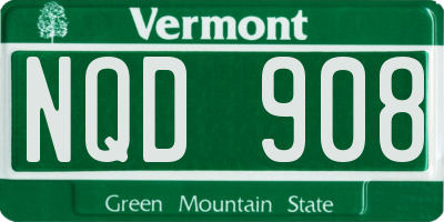 VT license plate NQD908