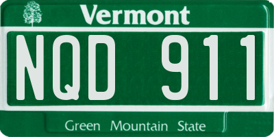 VT license plate NQD911