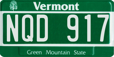 VT license plate NQD917