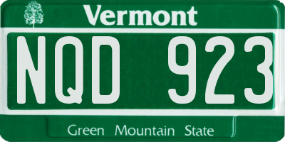 VT license plate NQD923