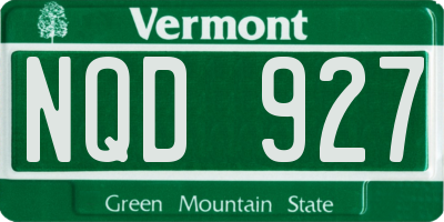 VT license plate NQD927