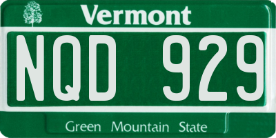 VT license plate NQD929