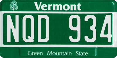 VT license plate NQD934