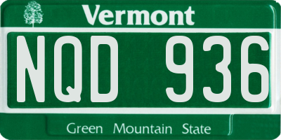 VT license plate NQD936