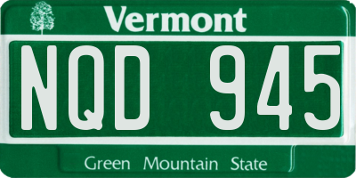 VT license plate NQD945