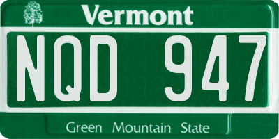 VT license plate NQD947