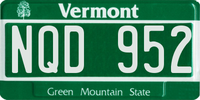 VT license plate NQD952
