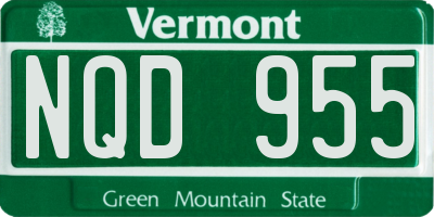 VT license plate NQD955