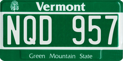VT license plate NQD957