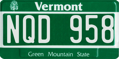 VT license plate NQD958