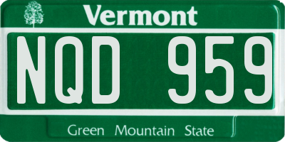 VT license plate NQD959