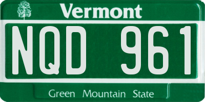 VT license plate NQD961