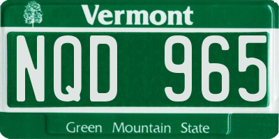 VT license plate NQD965