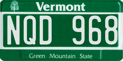 VT license plate NQD968