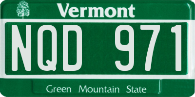 VT license plate NQD971