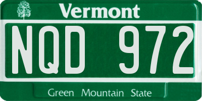 VT license plate NQD972