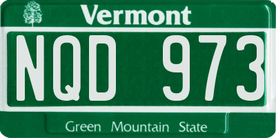 VT license plate NQD973