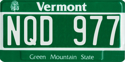 VT license plate NQD977