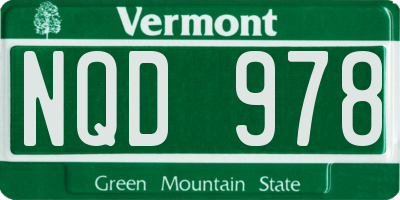 VT license plate NQD978