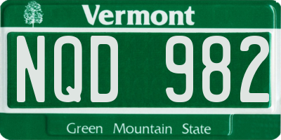 VT license plate NQD982