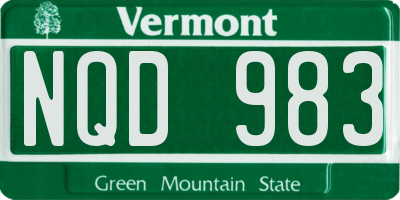 VT license plate NQD983