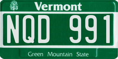 VT license plate NQD991