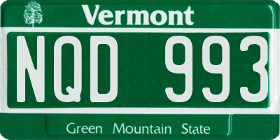 VT license plate NQD993