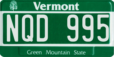 VT license plate NQD995