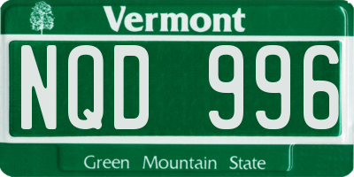 VT license plate NQD996