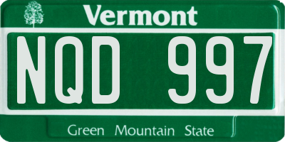 VT license plate NQD997