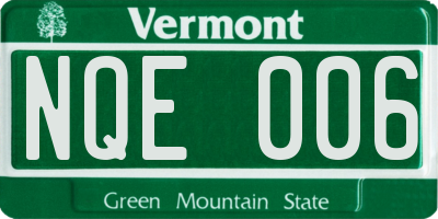 VT license plate NQE006