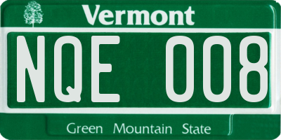 VT license plate NQE008