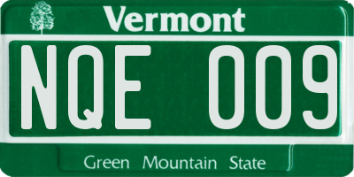 VT license plate NQE009