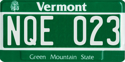 VT license plate NQE023
