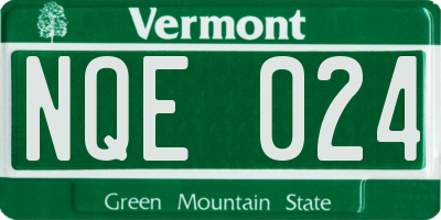 VT license plate NQE024