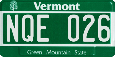 VT license plate NQE026