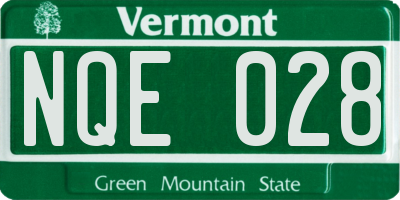VT license plate NQE028
