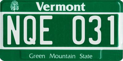 VT license plate NQE031