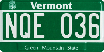 VT license plate NQE036