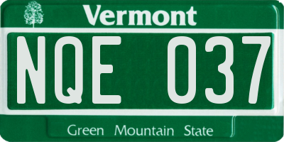 VT license plate NQE037