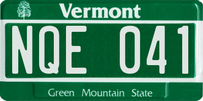 VT license plate NQE041