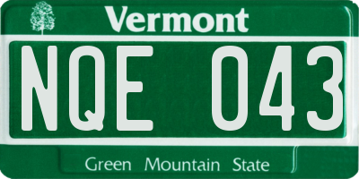VT license plate NQE043