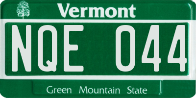 VT license plate NQE044