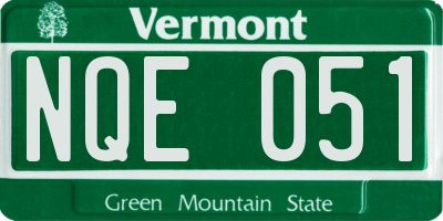VT license plate NQE051