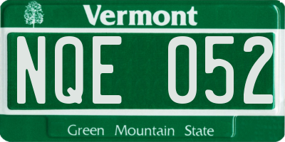 VT license plate NQE052