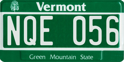 VT license plate NQE056