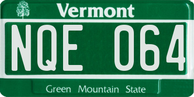 VT license plate NQE064